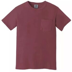 COMFORT COLORS POCKET T-SHIRT (6030) ADULT SMALL - BRICK - NEW - BLANK